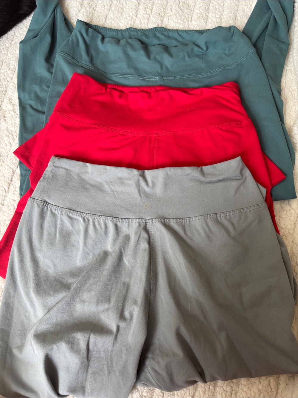 Satina-Women’s High-Waist Leggings 3 Pack — Gray, Red, Teal